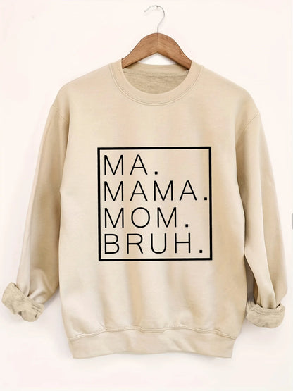 Women's autumn and winter loose casual comfortable letter printed,  thick, long sleeved,  round neck hoodie pullover