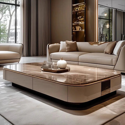 Italian Luxury Coffee Table for Living Room. Modern,  Clear Mechanism for Coffee Table. Aesthetic Unique Lounge Suite Furniture