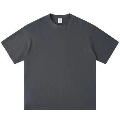 Black, White, COLORS,  GSM 500g Heavy-duty Pure Cotton T-shirt,  Thickened,  Threaded,  Round Neck,Short Sleeves,Half Sleeve Tees.