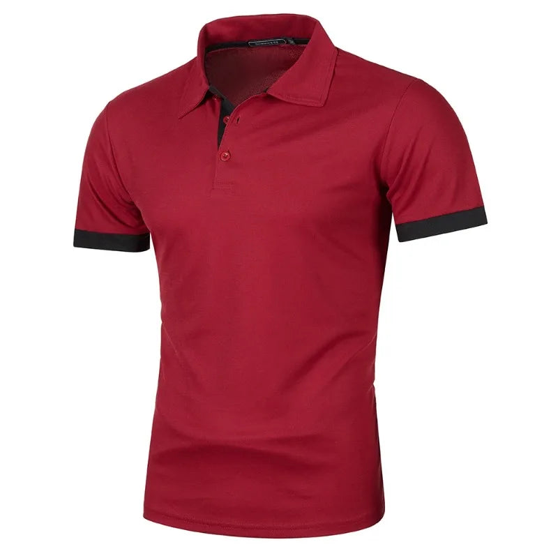 Mens Short Sleeve Polo Shirt, Solid Color Streetwear,  Lightweight Lapel Tshirts for Mens Summer Sport T