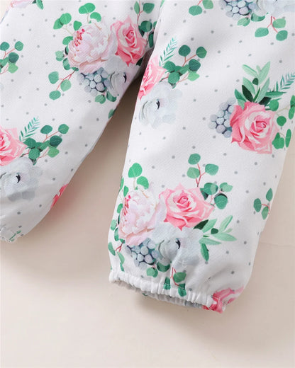 Newborn Baby Girl 3PCS Clotheing  Set with  Lettering.   Short Sleeved Romper+Flowers Pant+Bowknot,  Headband for weather.  Summer  Outfit