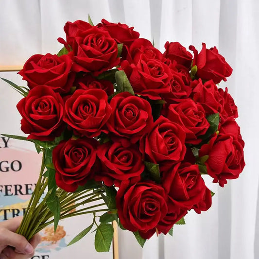 1/5/10/20pcs Roses Artificial Flowers Rose Flower Branch Artificial Red Roses Realistic Fake Rose for ANY SPECIAL OCCASION including PATRIOTIC, Home Decor