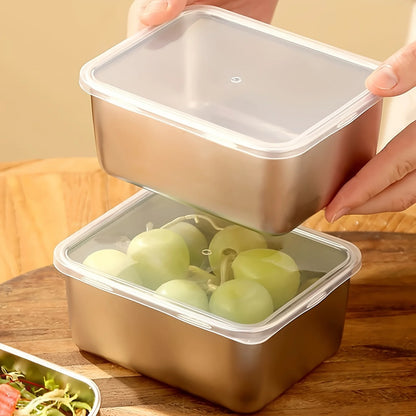 6-Piece Stainless Steel Food Storage Container Sets With Lids - Leakproof, Stackable & Reusable For Camping, Picnics, School