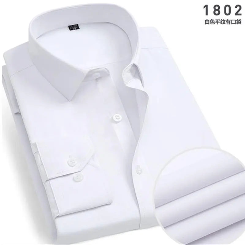 Spring  Men's Stripes and solids,  long-sleeved Shirt,  Non-ironing,  Anti-wrinkle,  Comfortable,  Breathable,  Business Casual Fashion Slim Fit
