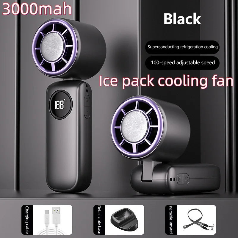 8000mAh USB Hanging Neck Fan Portable, Bladeless,  Mini Rechargeable Mute LED Digital Display, Electric Air Cooler.  Low stock on 1 blue style.  Others have good numbers in stock