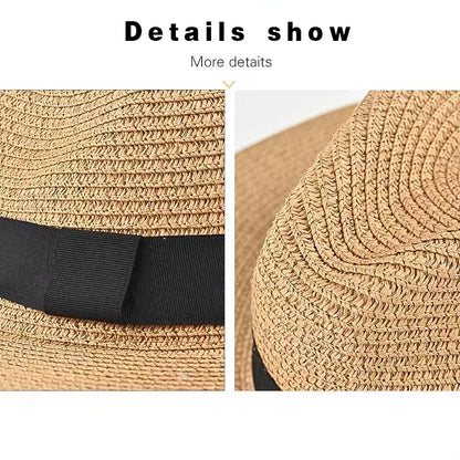 Large Size 56-58 59-60cm New Natural Panama Straw Hat Summer Men /Women Wide Brim UV Protection Fedora Sun Hat. There are 4 color /sizesthat are all gone.  Everything else is good. Great hat.  Id better find out what size I t