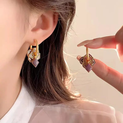 Modern Boho Jewelry Elegant Color Flower Drop Earrings For Women.  MOTHERS DAY Gift  and everday wearable