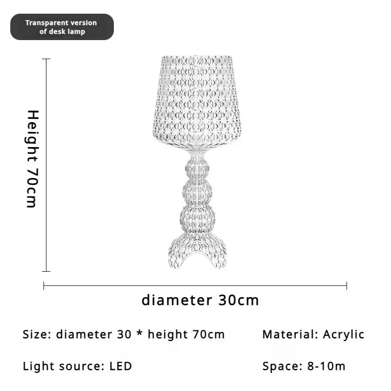 Italian hollow floor lamp acrylic retro atmosphere, wine glass lamp suitable for bedroom sofa
