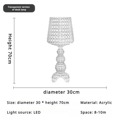 Italian hollow floor lamp acrylic retro atmosphere, wine glass lamp suitable for bedroom sofa