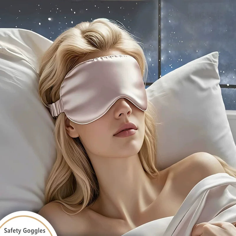 Double-Sided,  Silk,  Sleeping Eyeshade  for Light Blocking,  Breathable Travel,  Sleep Eye Mask  Shields,  Protective Safety Goggle Eye Wear.  Apricot and Light Coffee are the  least available, then golden, white, gray, foll