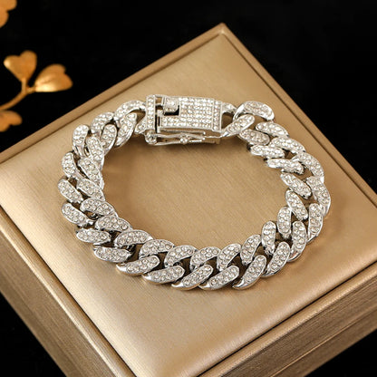316L Stainless Steel Gold Color Cuban Chain Bracelet For Women /Men/Couples.  Trendy  Waterproof Wrist Chain Jewelry Gift