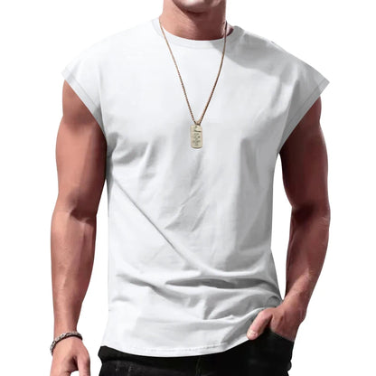 men's summer sleeveless t-shirt,  casual,  loose,  solid colors,  thin shoulder t-shirt sport