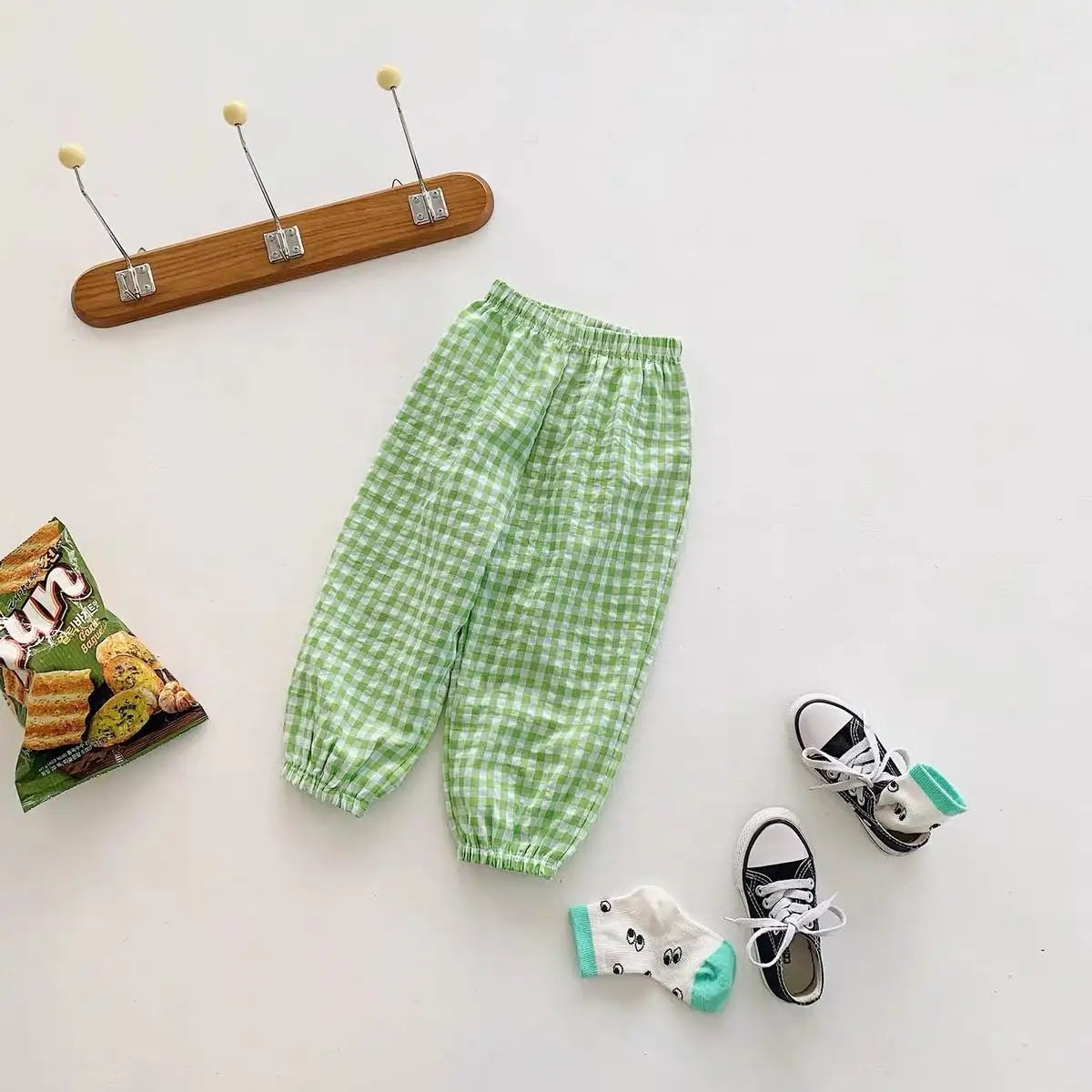 73-120CM Plaid Trousers,  Summer Girls Harlan Pants,  Children Fashion,  Versatile Pants,  Thin Cotton Mosquito Proof Pants.  Please check color/size/availability on charts.  So Cute.