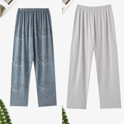 Men's Pajama Pants, Summer Trousers, Home Trousers, Thin Spring and Autumn,  Loose Plus Sizes.   Can Be Worn Outside.
