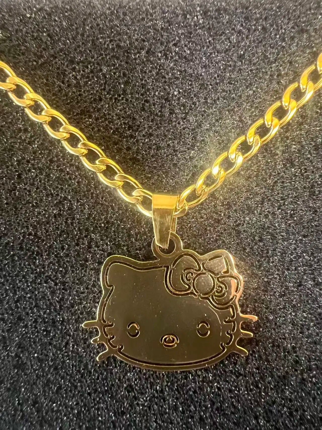 18K Gold Filled Rope Chain Necklace Nugget Heart Pendant