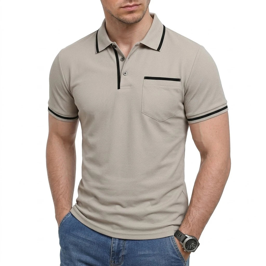 Summer Mens Short Sleeve T-Shirts WITH  Pocket.   Lightweight Casual Polo Shirt for Men, Loose Trendy Button Down Shirts for Men