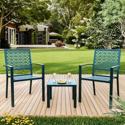 Patio Bistro Set,  3 Piece, Bistro Table and Chairs (Set of 2 ) Outdoor, Small Patio Furniture Sets with Coffee Table Garden Supplies,