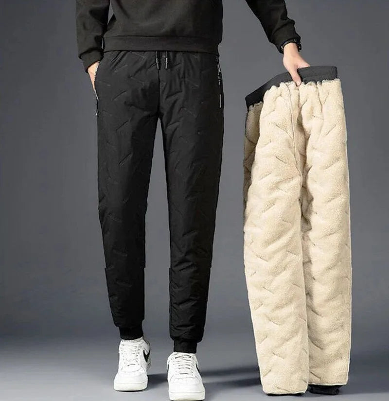 Winter Thickened Womens Long Pants. Very Warm, Solid Color and Straight Pant with Cold Resistance, Drawstring Pant