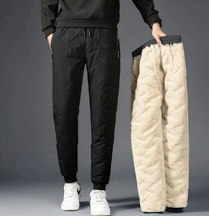 Winter Thickened Womens Long Pants. Very Warm, Solid Color and Straight Pant with Cold Resistance, Drawstring Pant