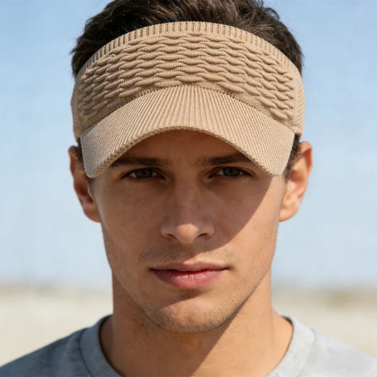 1pc Fashion Folds Design,  Solid Colors,  Large Brim Sunscreen Hat,  Outdoor,  Elastic Fabric,  Sports Sun Cap, Knitted , Empty Top Sun Hat