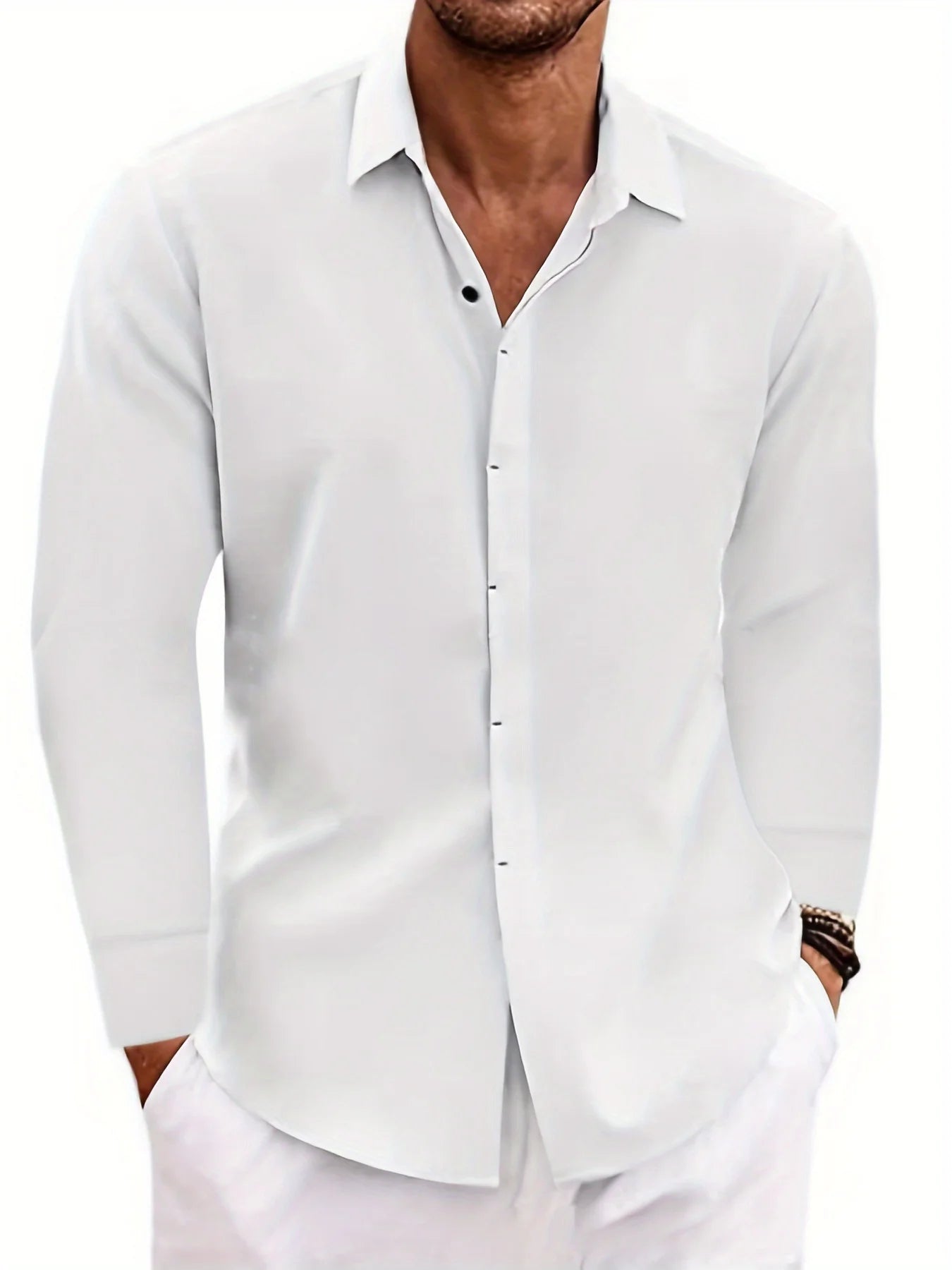 Men's Linen /Cotton Long-sleeved shirt,  Loose Undershirt,  Solid Colors,  plus Great FATHERS DAY Gift!!!