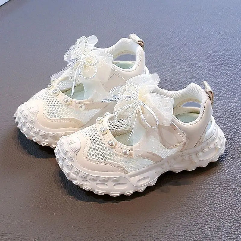 Girls' princess sandals summer children's pearl mesh shoes for sneakers Please check Sizing charts and availability.  Some Sizes missing in all 3 colors