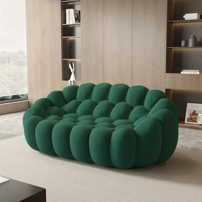78'' Modern Curved Boneless Sofa.  Comfy,  3D Knitted Fabric in 5 colors.   Loveseat Couch,  Football-Shaped Lazy Floor Sofas for Living Room