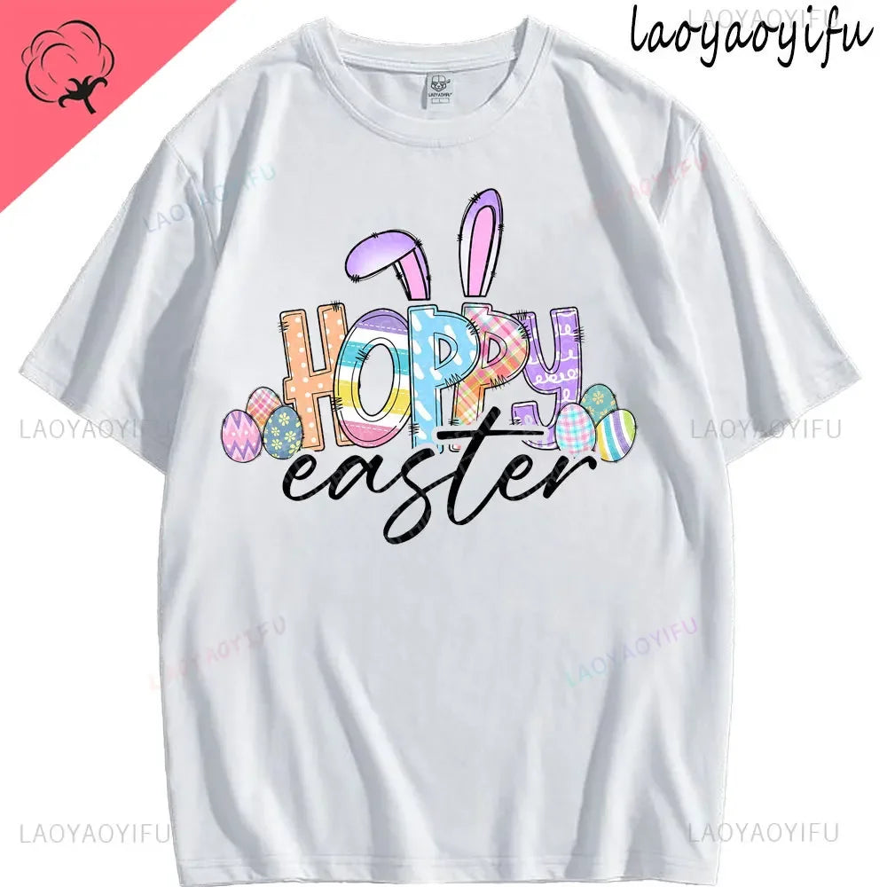 Bunny with Sunglass Unisex Retro Aesthetic T-shirt Funny. Happy Easter Bunny,  Cotton Tshirt, Ears  and Cute Rabbit