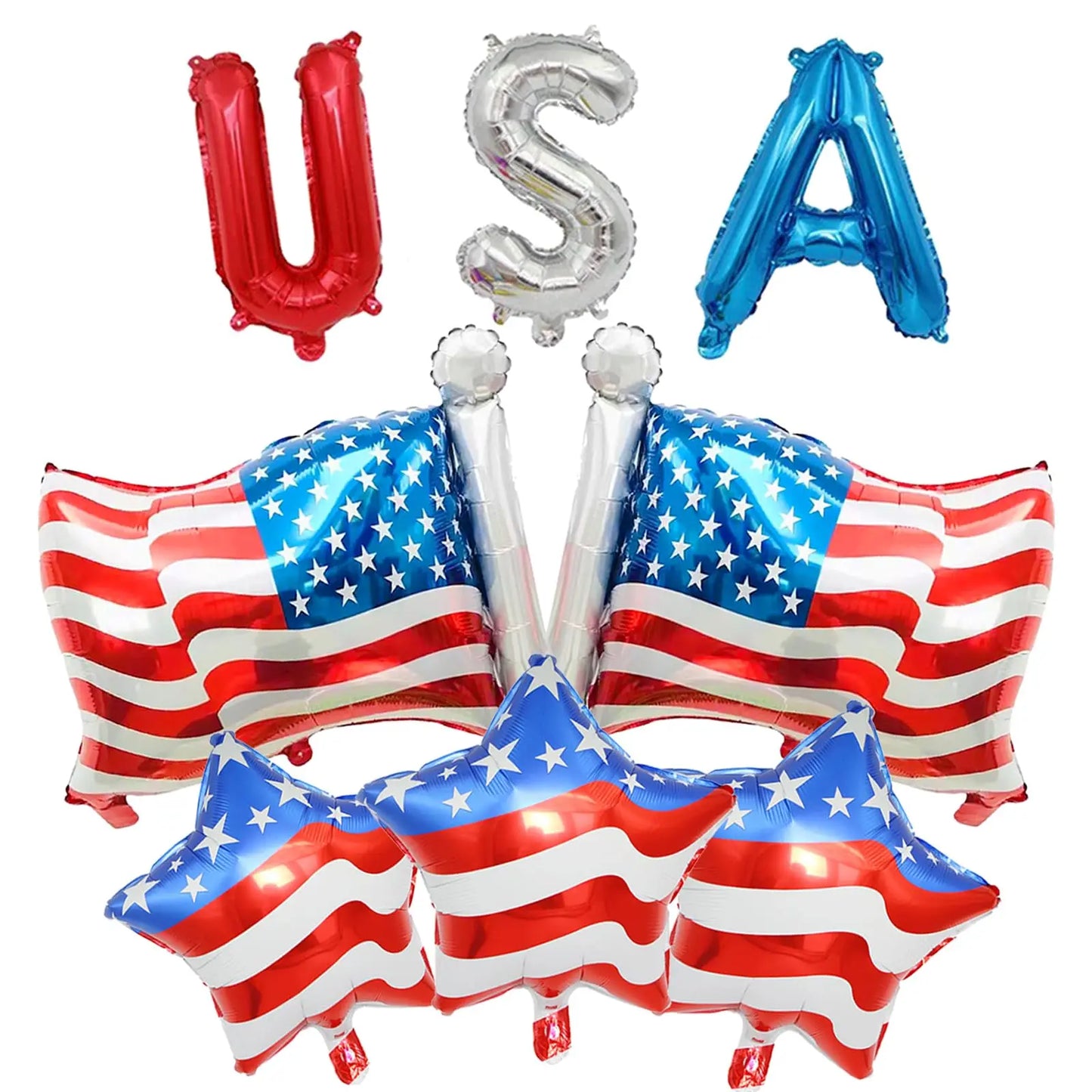 American Flag Balloons Set,  Patriotic Days Foil Balloons For USA Theme Party Decoration, Patriotic Balloons