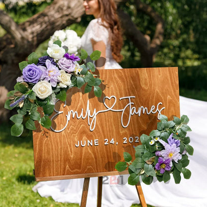 Artificial Wedding Arch Flowers Kit Boho Dusty Rose Blue Eucalyptus Garland Drapes for Wedding Decorations Welcome Sign