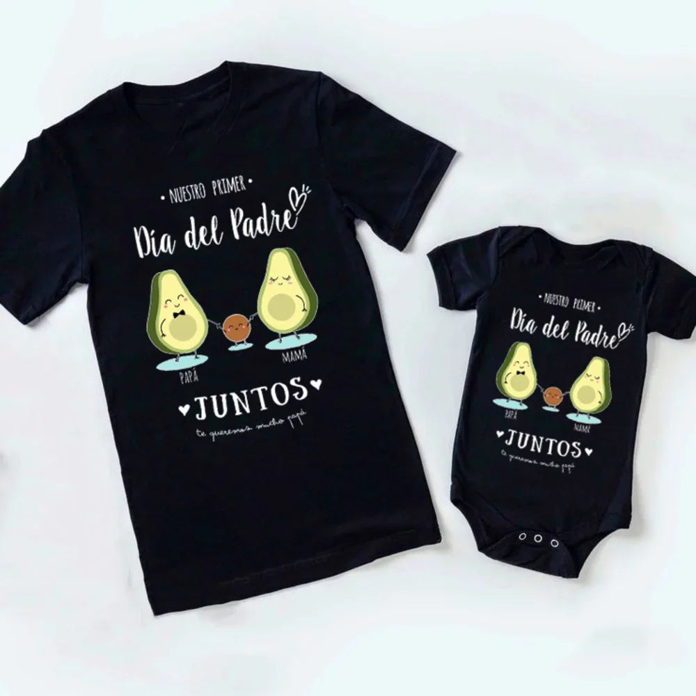 Our First Father's Day Together,  Family Matching Outfit.   Infant Romper+Daddy T-Shirt Family Clothing . Fathers Day Best Gifts