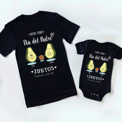 Our First Father's Day Together,  Family Matching Outfit.   Infant Romper+Daddy T-Shirt Family Clothing . Fathers Day Best Gifts