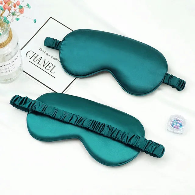 Soft Silk Sleep Mask Eye Mask Covers for Sleep.   100% Blackout with  Zero Eye Pressure .  Blindfold with Adjustable Strap.  Mask Eye Patch. BLACK IS ONLY COLOR Available