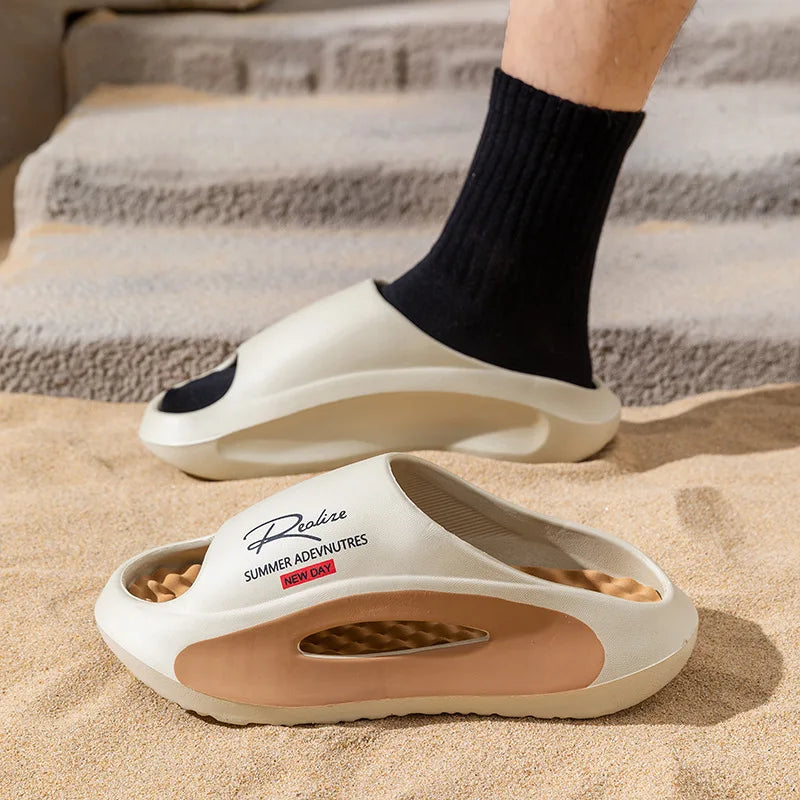 Mens  Leisure Slippers /Womens Summer House Shoes,  Soft EVA Anti-slip, Indoor, Beach Slides,Female/ Male Outdoor Street Sandals