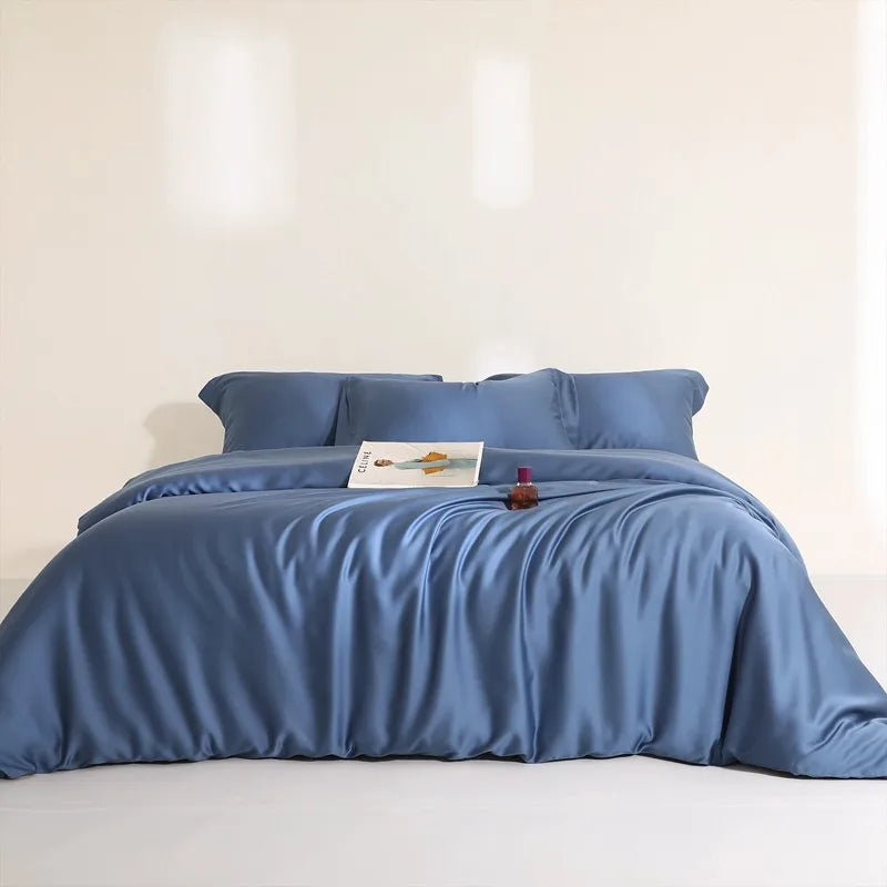 100%Lyocell Derived from Eucalyptus.  Solid Color  Bedding set Duvet cover and  Bed Sheet  with 2 Pillowcases.  Soft , Cooling , Twin /Double /Queen
