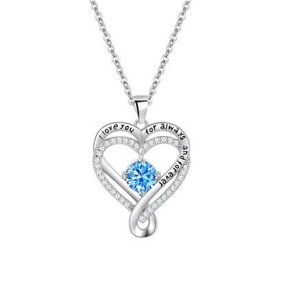 Elegant Style Heart shaped Pendant Necklace.  Hollow Design Mother's Day Gift.
