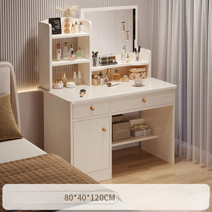 Makeup table bedroom with mirror storage integrated, for small apartment or space,  simple multi-functional,  Internet dresser