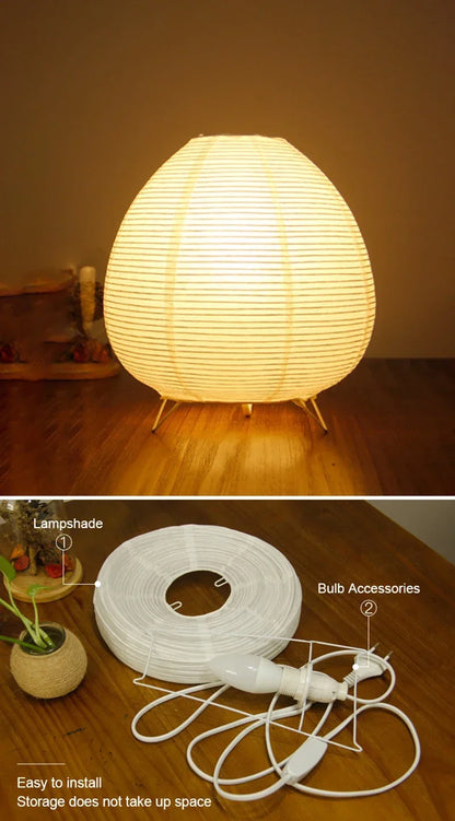 Japanese Lantern Led Table Lamp,  Living Room,  Bedroom Bedside.  Rice Paper Light.
