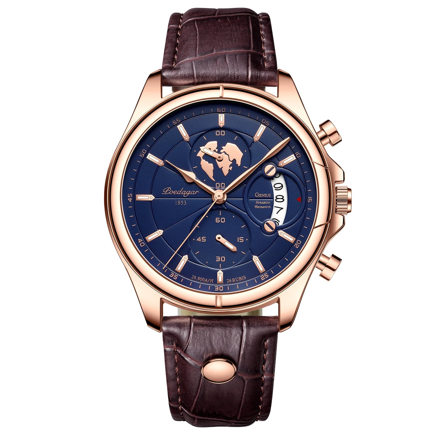 Luxury Mens  Wristwatch,  Chronograph Date,  Waterproof,  Leather.  Mens  Watch,  Quartz, Men's Watches