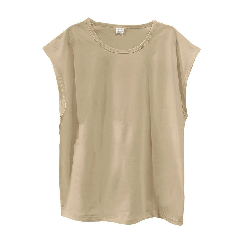 men's summer sleeveless t-shirt,  casual,  loose,  solid colors,  thin shoulder t-shirt sport