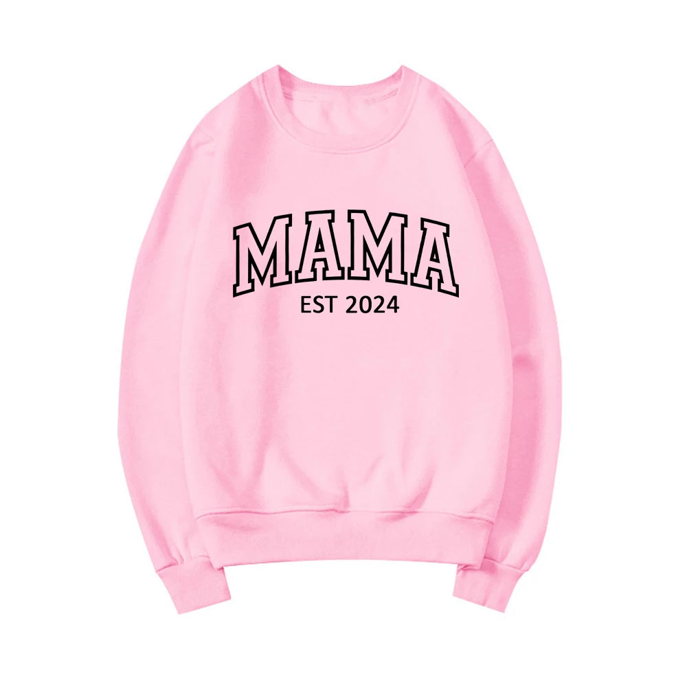 Mama Sweatshirt  for Mothers Day Gift . Womens Long Sleeve Crewneck Sweatshirt.  Personalized Hoodie for  Mom Gift.