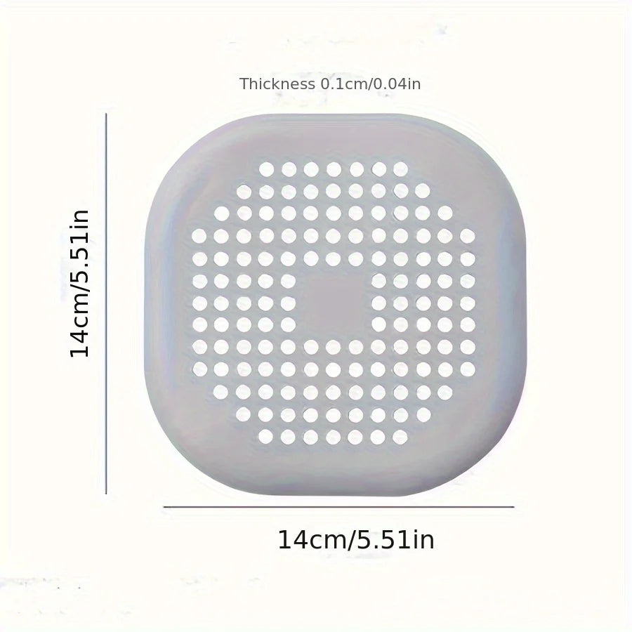 Square Silicone Drain Cover, Bathroom Drain Hair Filter, Drainage Cover.