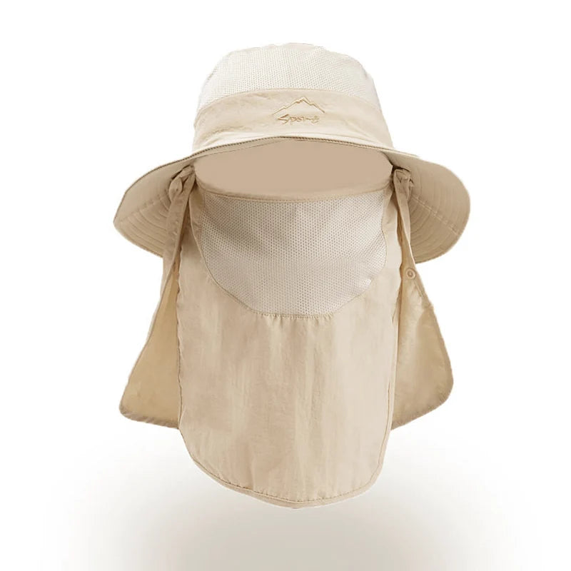 Fisherman's hat, sun hat, summer outdoor quick drying sun hat, fishing breathable sun hat,  face mask hat.  Ample SKY BLUE.  Black and Dark Gray have some Availabilty,  IF you HURRY!!!