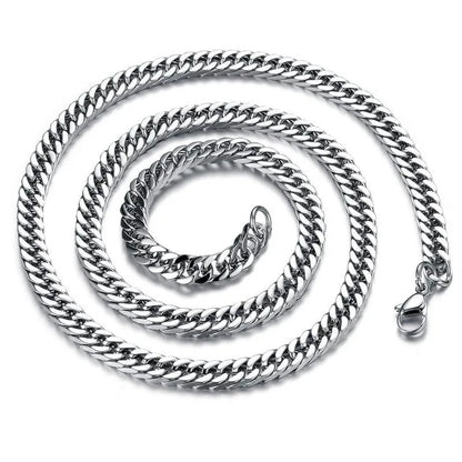 8mm-14mm Thick Stainless Steel Cuban Chain Necklace For Men.  Chain Jewelry Accessories.  Great FATHERS DAY GIFT!!!
