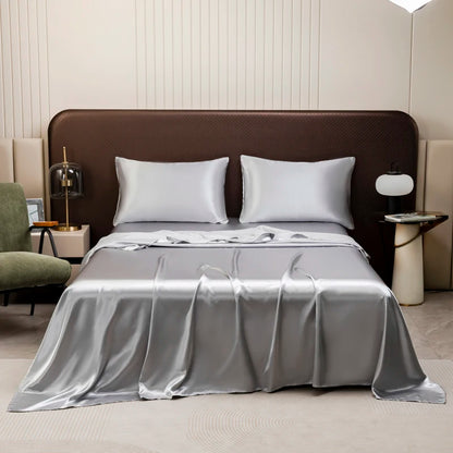 Solid Color Satin Sheets  and Pillowcase Set，Luxurious Bedding Ensemble with a Silky Sheen，Twin/Full/Queen/King Size