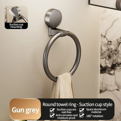 No Need To Drill,  Suction Cup bathroom towel ring,  Kitchen towel rings, toilet wall hanging hand towel ring,