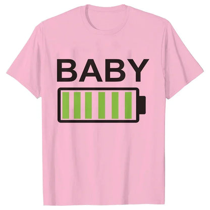 Battery Print T-Shirt Daddy,  Mommy,  Daughter,  Son,  Baby, Matching Family Clothes, Dad Mom and Me,  Kids , Baby Classic Tees