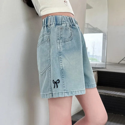 4-14Yrs, Girls Jeans  for Summer.  Girls Denim Shorts,  Trendy Casual Young Teenage Girls,  Shorts  for Junior Girls