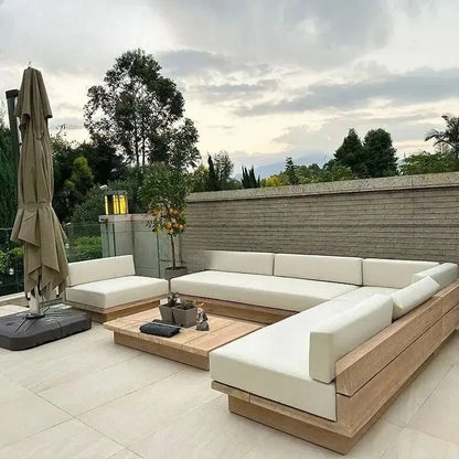 Japanese Style,  Waterproof and Sunscreen Garden Sofa, Minimalist Designer, Modern Garden Sofa, Artistic Outdoor Furniture,