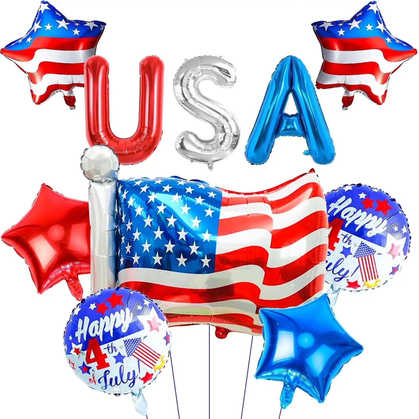 American Flag Balloons Set,  Patriotic Days Foil Balloons For USA Theme Party Decoration, Patriotic Balloons